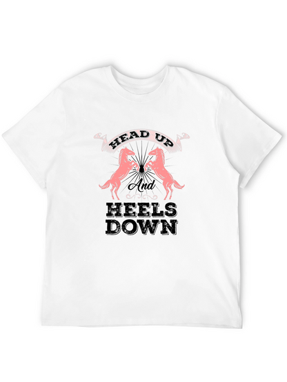 Equestrian Head Up Heels Down Black Tee