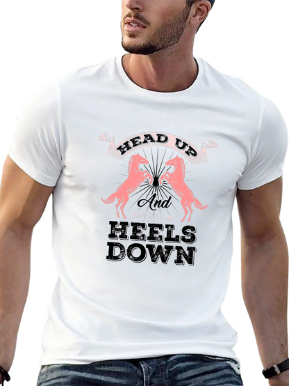 Equestrian Head Up Heels Down Black Tee