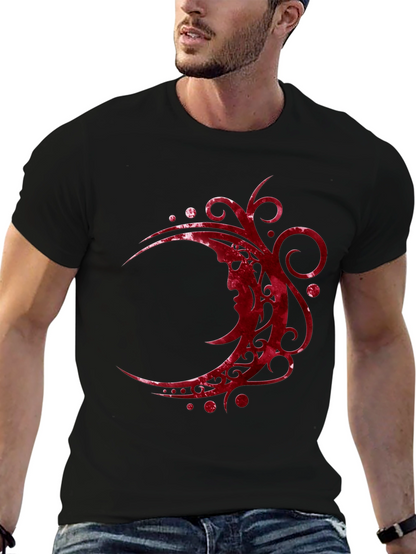 Tribal Moon Graphic Tee - Stylish Mens Black T-Shirt