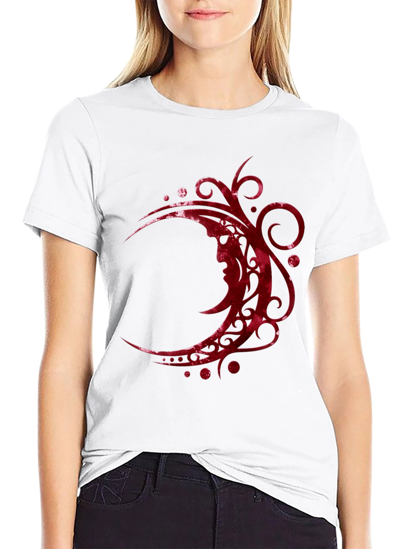 Tribal Moon Graphic Tee - Stylish Mens Black T-Shirt