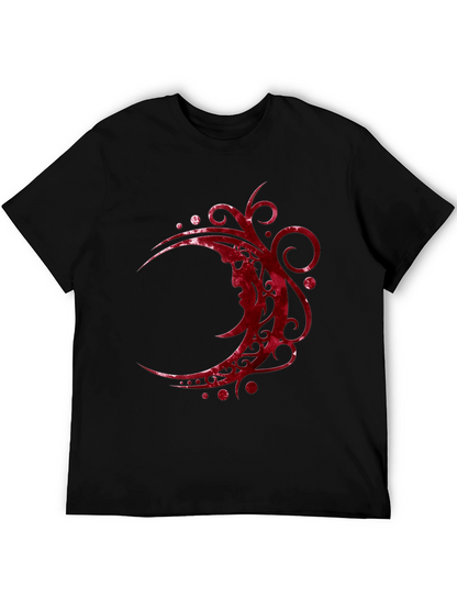 Tribal Moon Graphic Tee - Stylish Mens Black T-Shirt