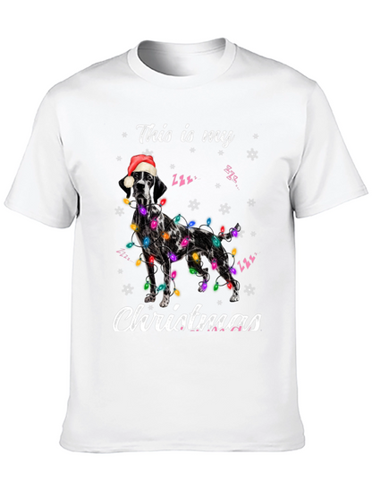 Christmas Dog Graphic Tee - Holiday Celebration Shirt