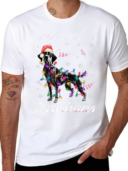 Christmas Dog Graphic Tee - Holiday Celebration Shirt