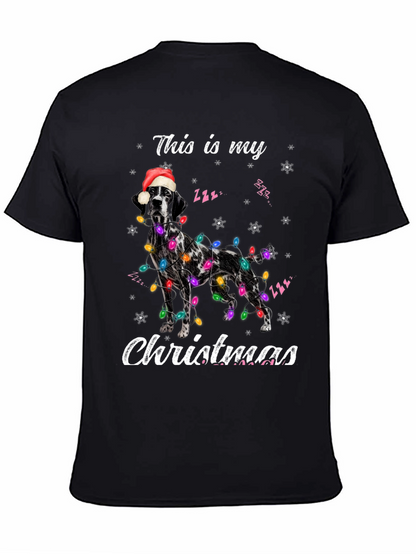 Christmas Dog Graphic Tee - Holiday Celebration Shirt