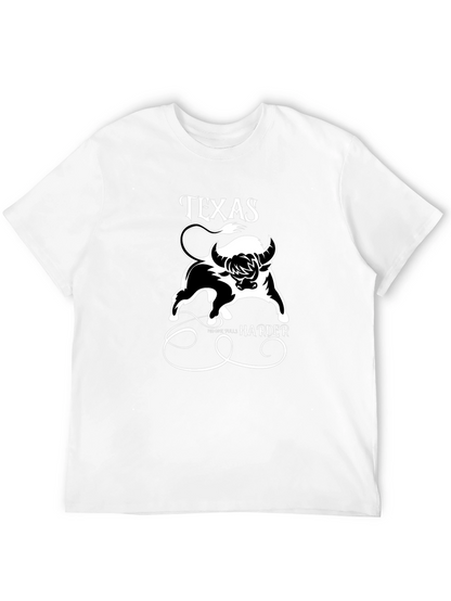 Texas Bull Graphic Print Mens T-Shirt