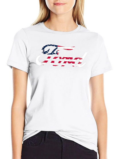American Flag Ford Logo Black T-Shirt