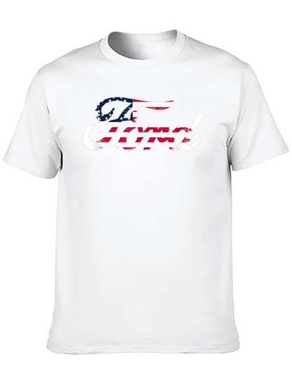 American Flag Ford Logo Black T-Shirt