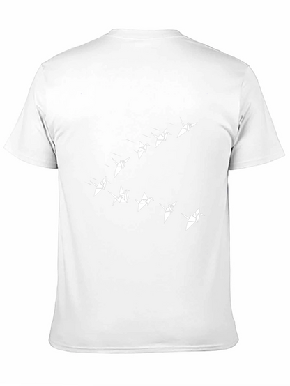 Origami Birds Graphic Tee - Stylish Black T-Shirt