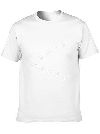 Origami Birds Graphic Tee - Stylish Black T-Shirt