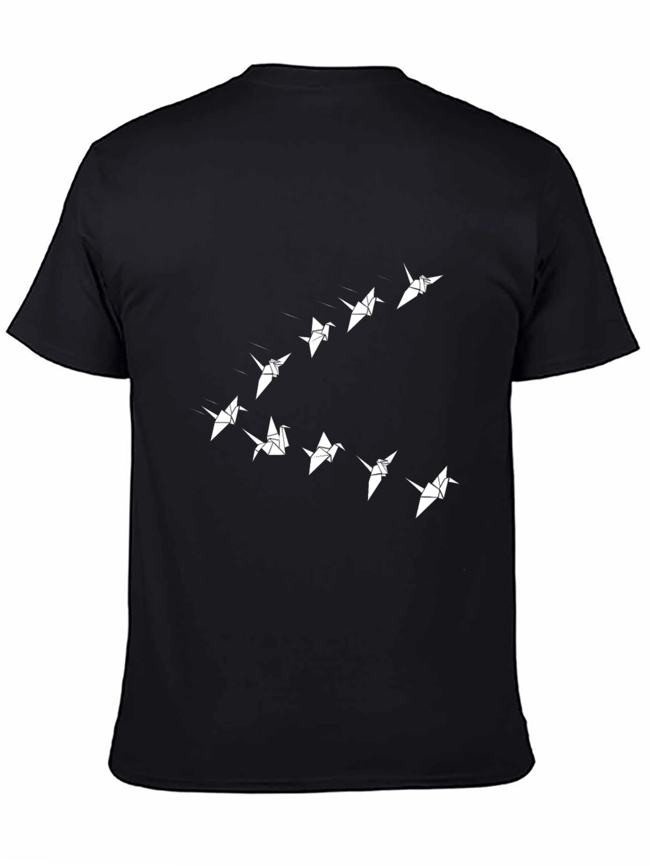 Origami Birds Graphic Tee - Stylish Black T-Shirt