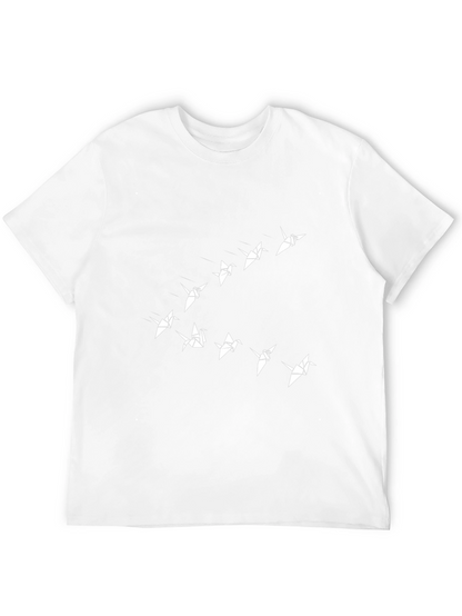 Origami Birds Graphic Tee - Stylish Black T-Shirt
