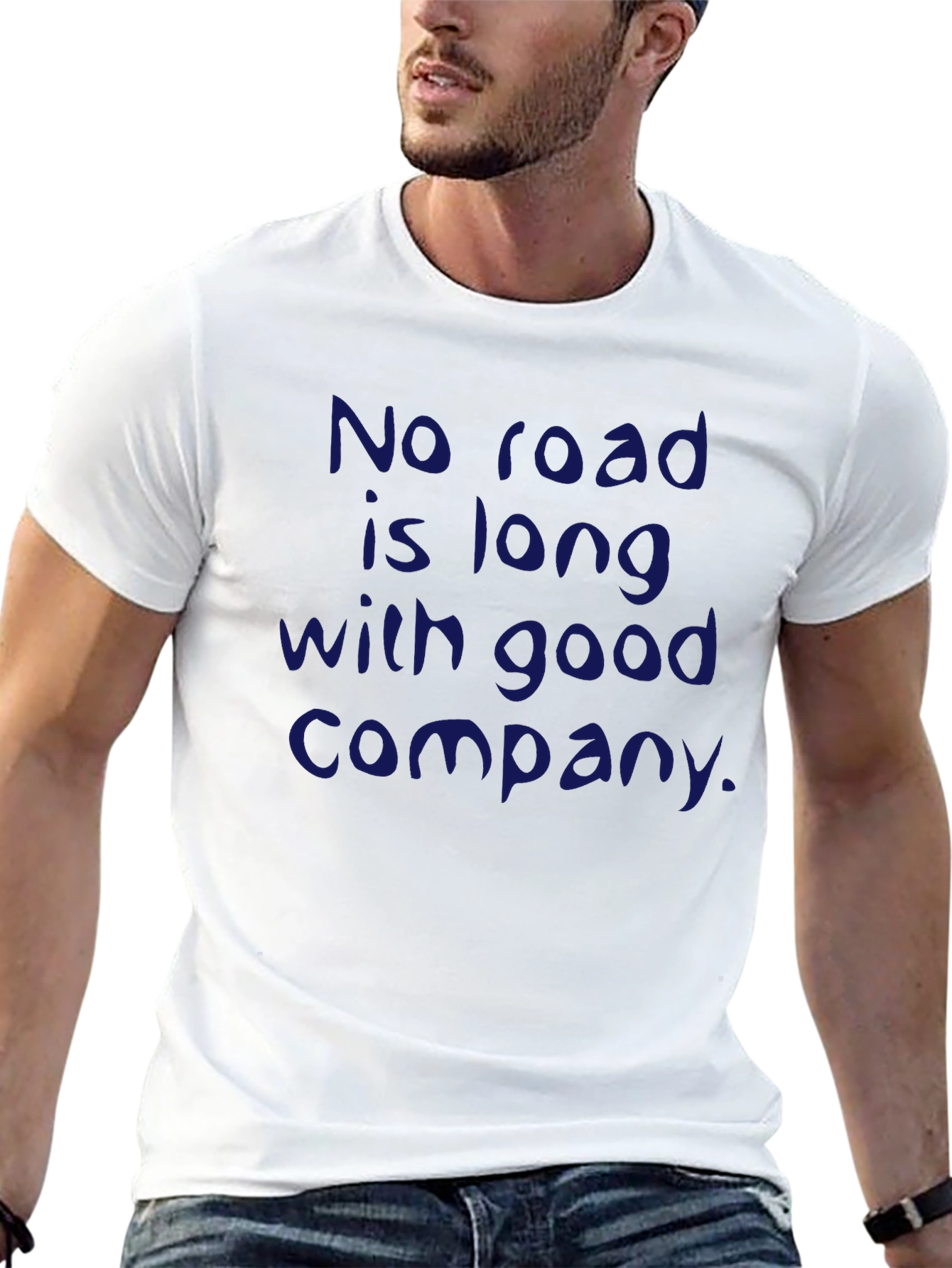 Inspirational Quote T-Shirt - No Road is Long