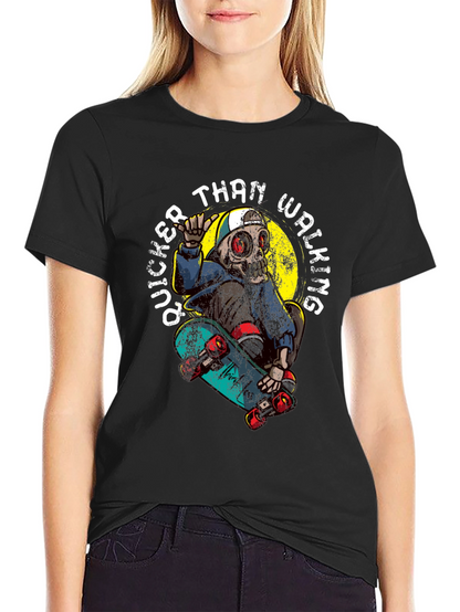 Skateboard Skeleton Graphic T-Shirt