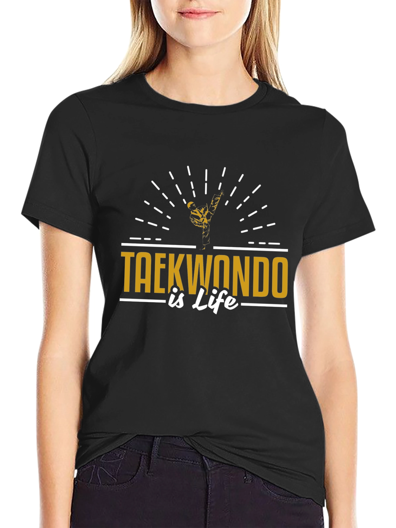 Taekwondo Is Life Black T-Shirt