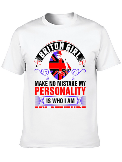 Briton Girl Personality Graphic Tee - Black