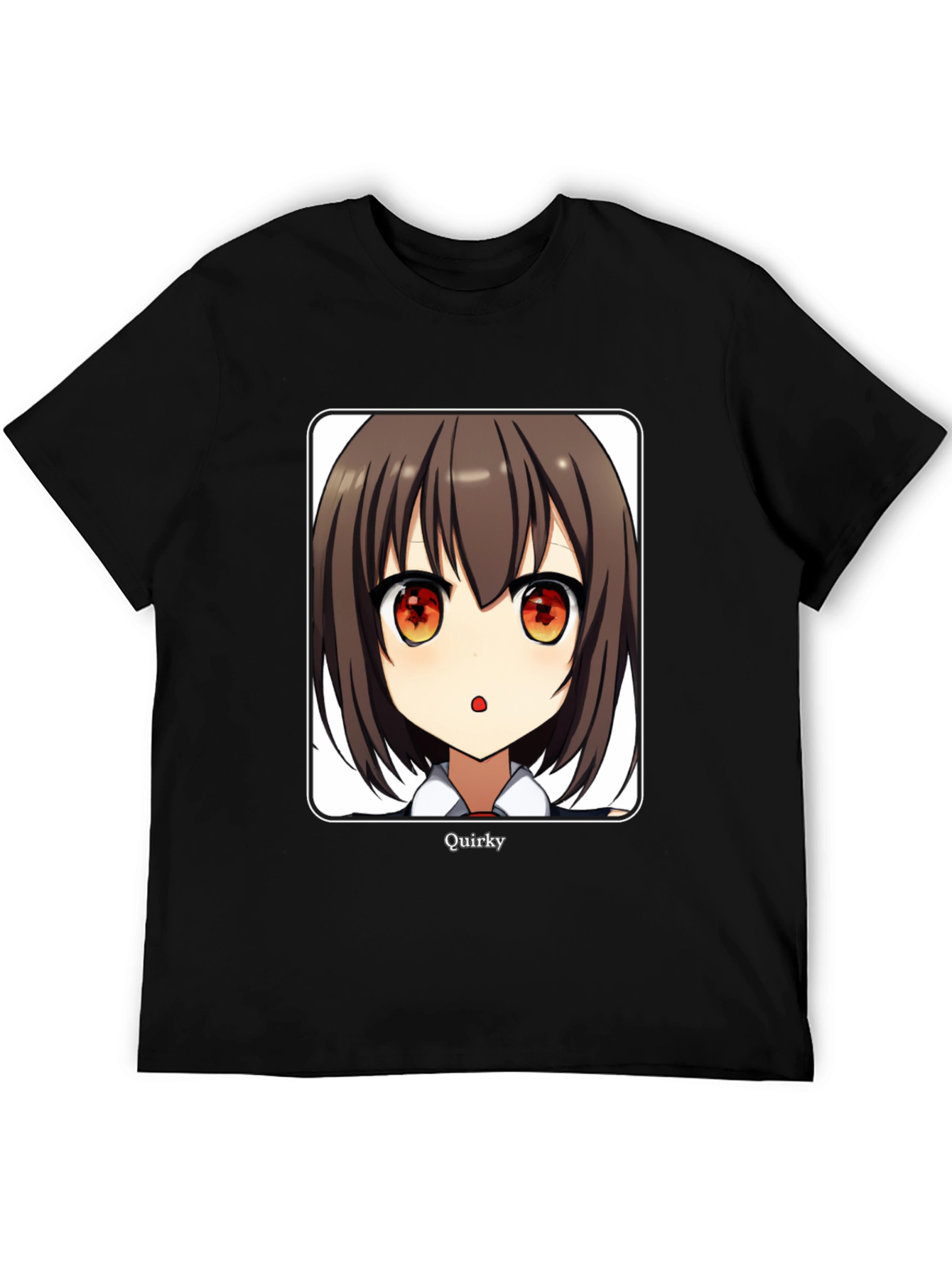 Quirky Anime Girl Graphic Black T-Shirt