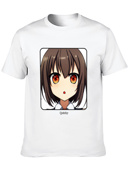 Quirky Anime Girl Graphic Black T-Shirt