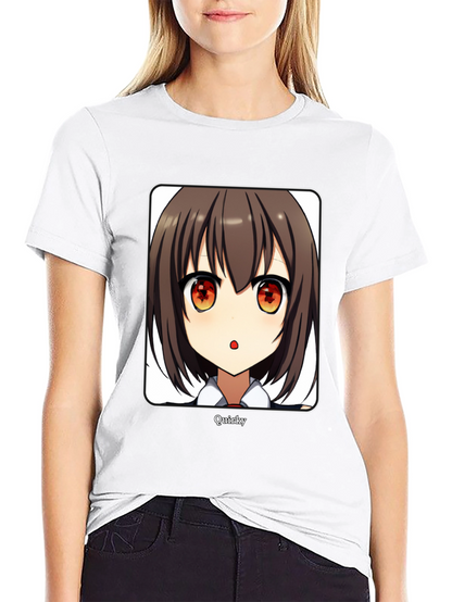 Quirky Anime Girl Graphic Black T-Shirt