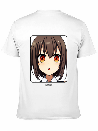 Quirky Anime Girl Graphic Black T-Shirt