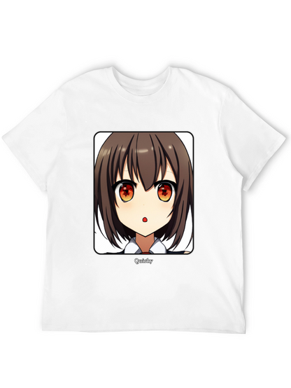 Quirky Anime Girl Graphic Black T-Shirt