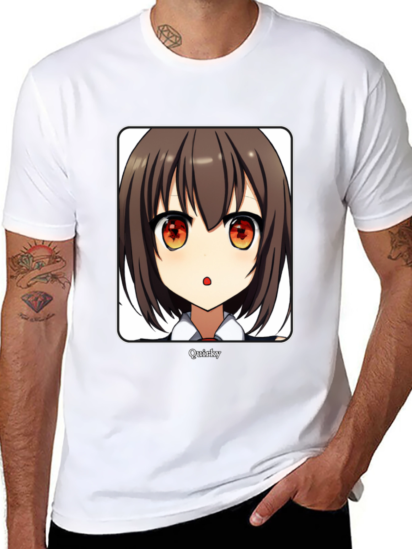 Quirky Anime Girl Graphic Black T-Shirt