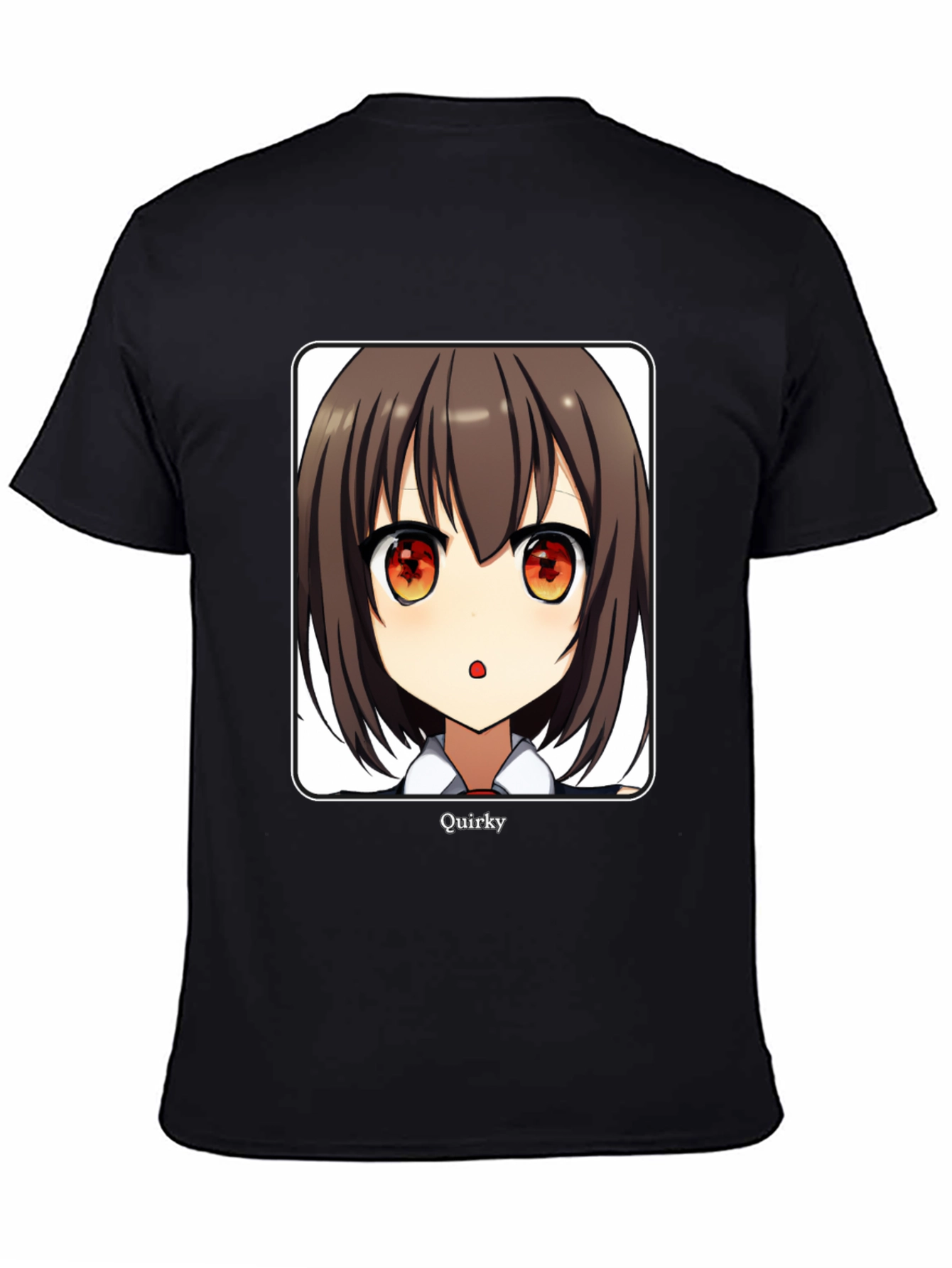 Quirky Anime Girl Graphic Black T-Shirt