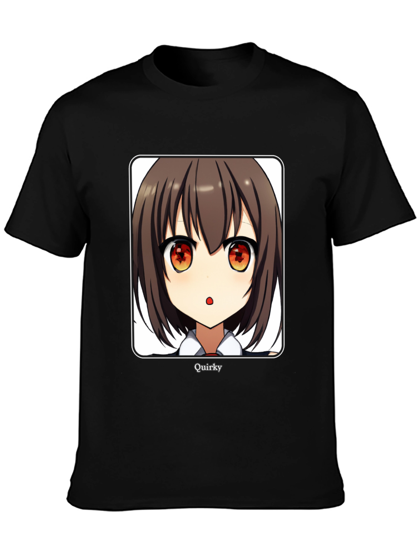 Quirky Anime Girl Graphic Black T-Shirt