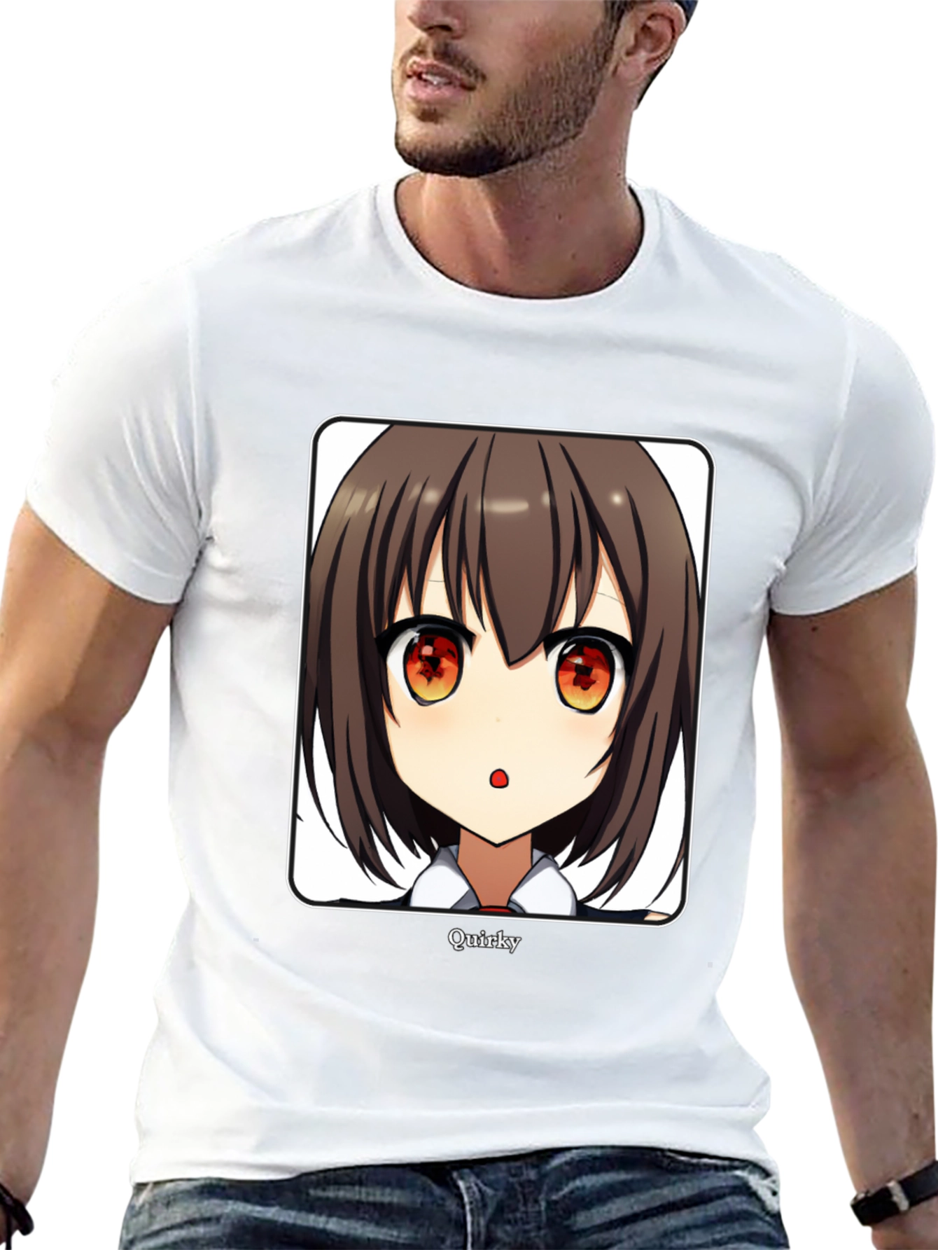 Quirky Anime Girl Graphic Black T-Shirt