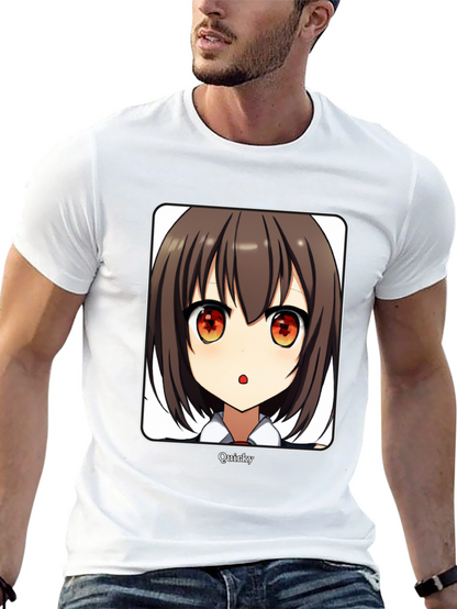 Quirky Anime Girl Graphic Black T-Shirt
