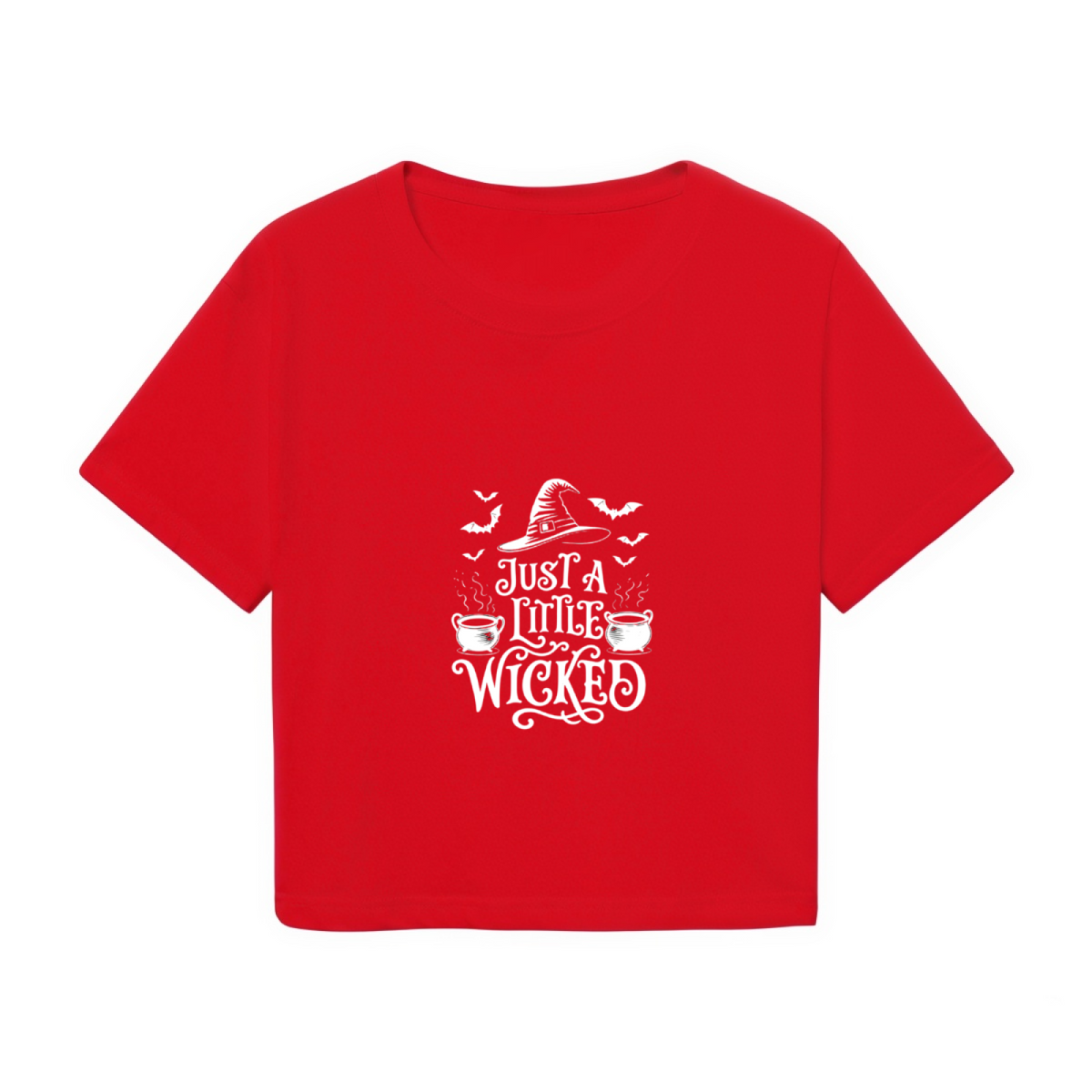 Just A Little Wicked Witch Halloween Spooky Cropped T?Shirt