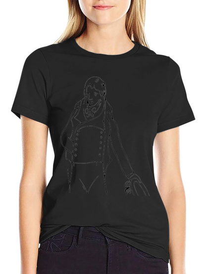 Sketch Portrait Tee - Classic Black Cotton T-Shirt