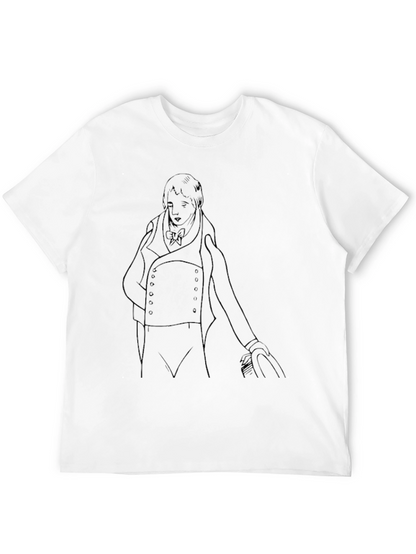 Sketch Portrait Tee - Classic Black Cotton T-Shirt