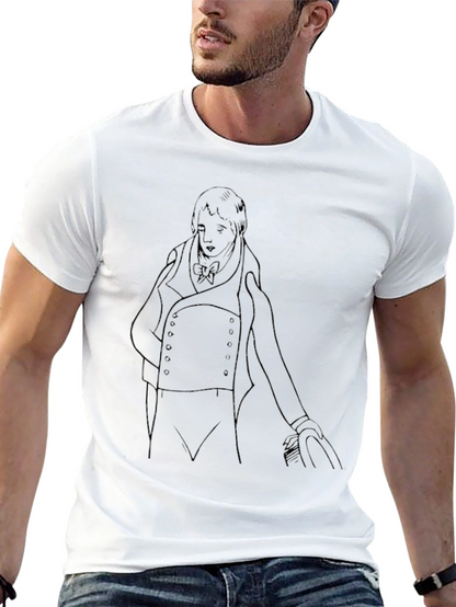 Sketch Portrait Tee - Classic Black Cotton T-Shirt