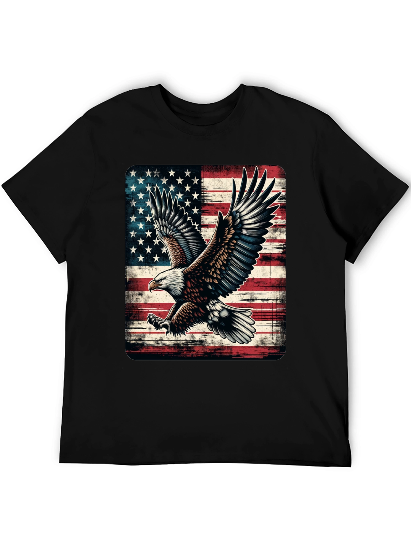 American Flag Eagle Graphic Tee - Patriotic Style