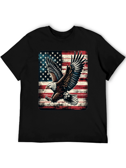 American Flag Eagle Graphic Tee - Patriotic Style