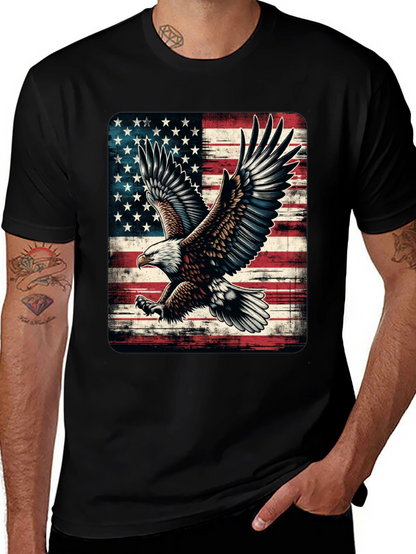 American Flag Eagle Graphic Tee - Patriotic Style