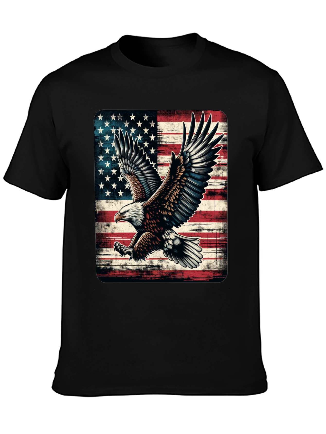 American Flag Eagle Graphic Tee - Patriotic Style