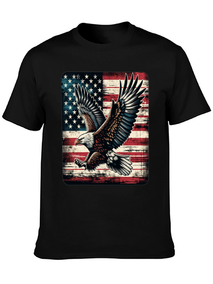 American Flag Eagle Graphic Tee - Patriotic Style