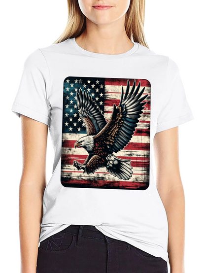 American Flag Eagle Graphic Tee - Patriotic Style