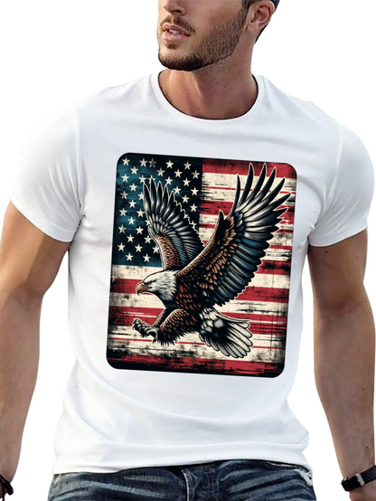 American Flag Eagle Graphic Tee - Patriotic Style