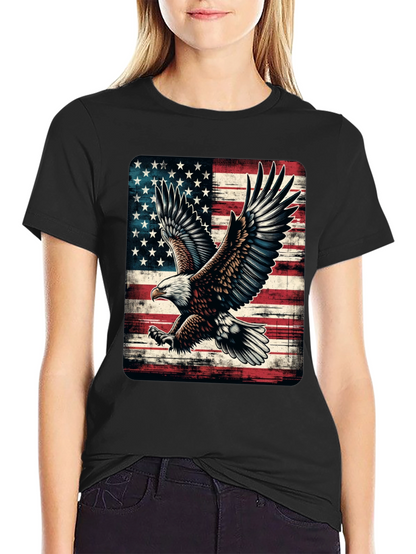 American Flag Eagle Graphic Tee - Patriotic Style