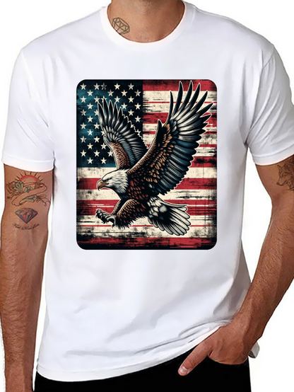 American Flag Eagle Graphic Tee - Patriotic Style
