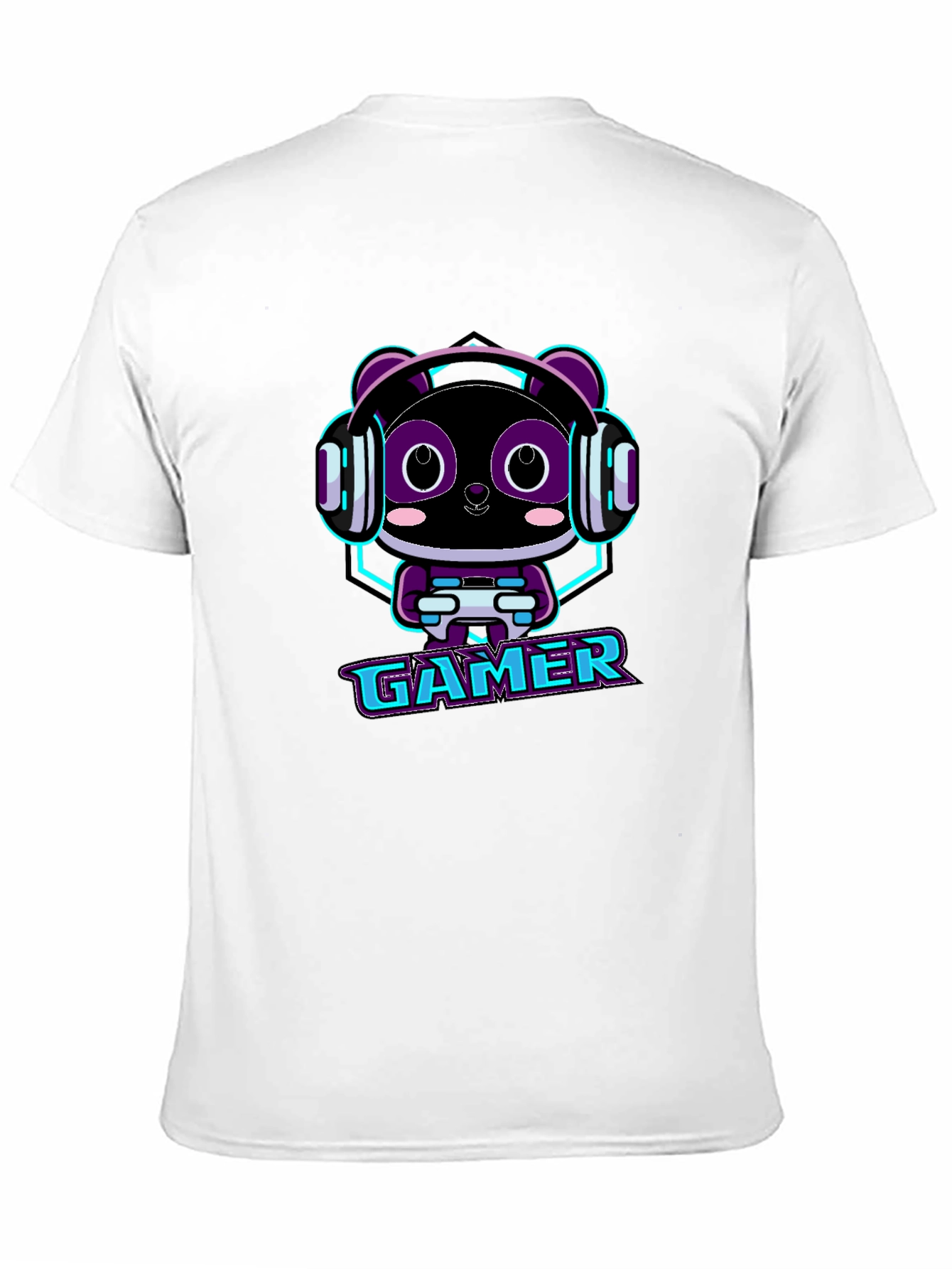 Gamer Panda Graphic T-Shirt - Black Cotton Tee