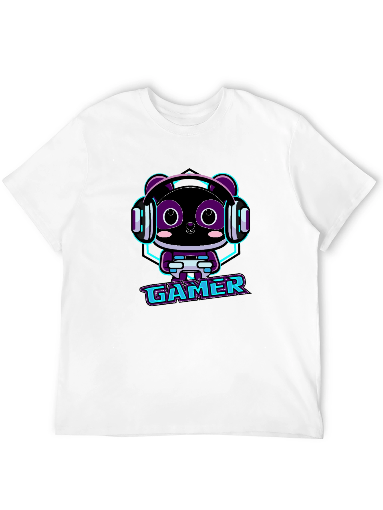 Gamer Panda Graphic T-Shirt - Black Cotton Tee