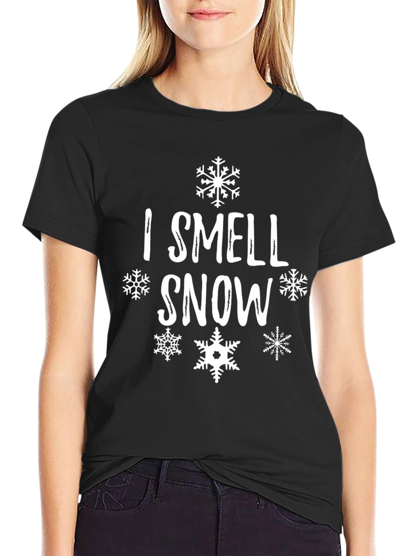 I Smell Snow Black Holiday Tee Shirt