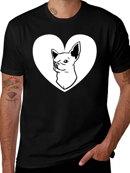 Chihuahua Heart Graphic Tee - Love My Dog Shirt