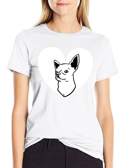Chihuahua Heart Graphic Tee - Love My Dog Shirt