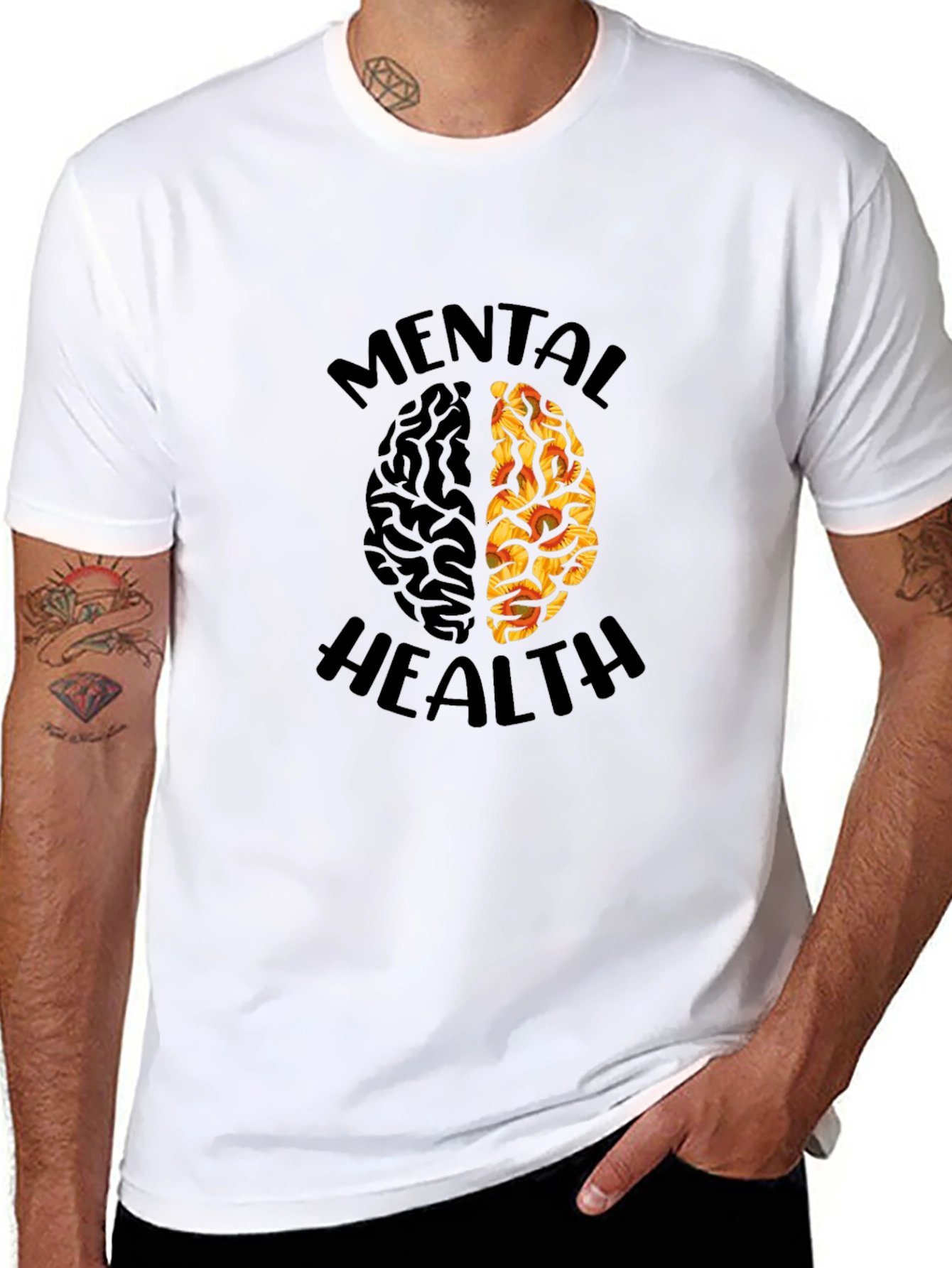 Mental Health Brain Graphic T-Shirt