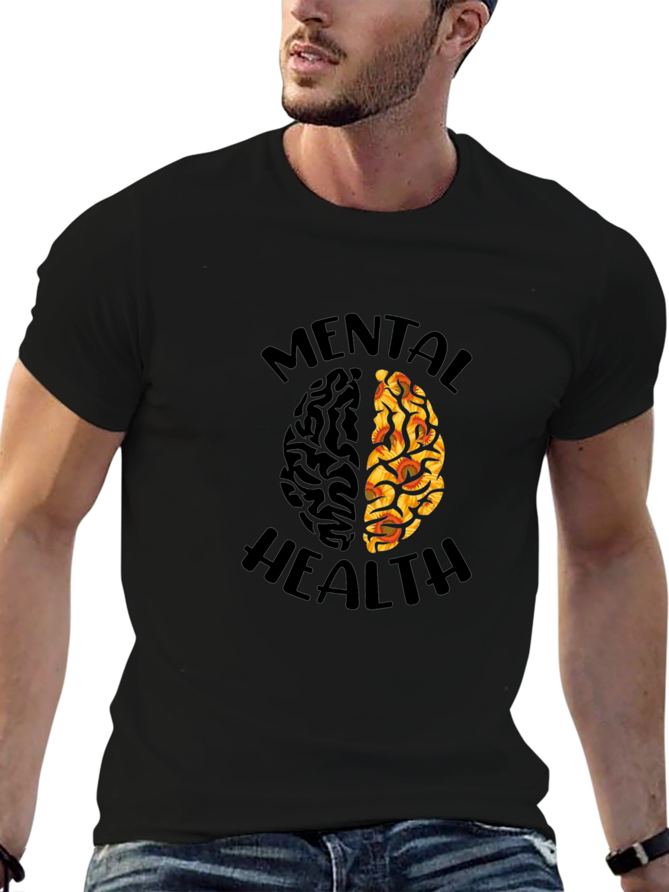 Mental Health Brain Graphic T-Shirt