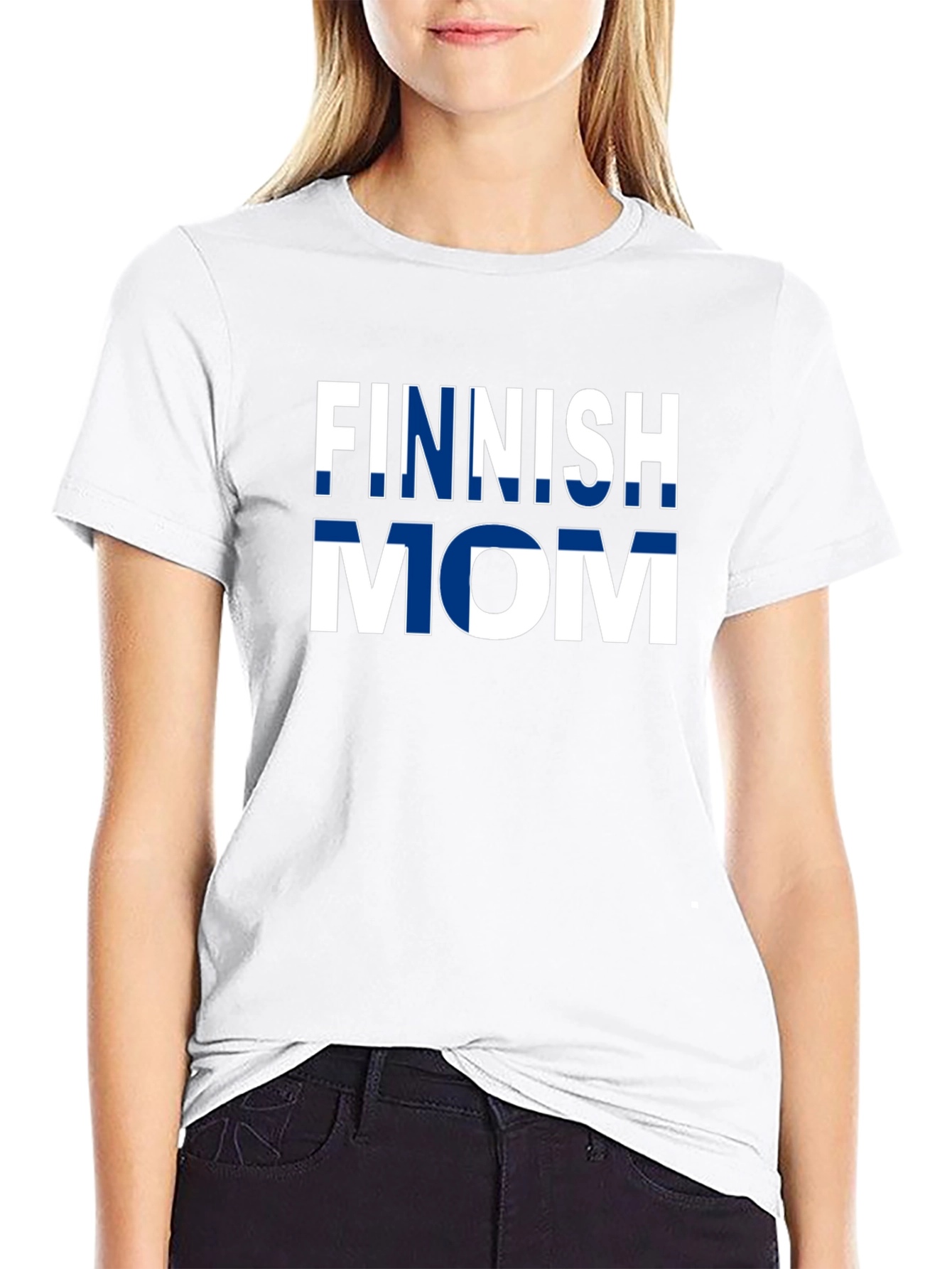 Finnish Mom T-Shirt - Finland Flag Design